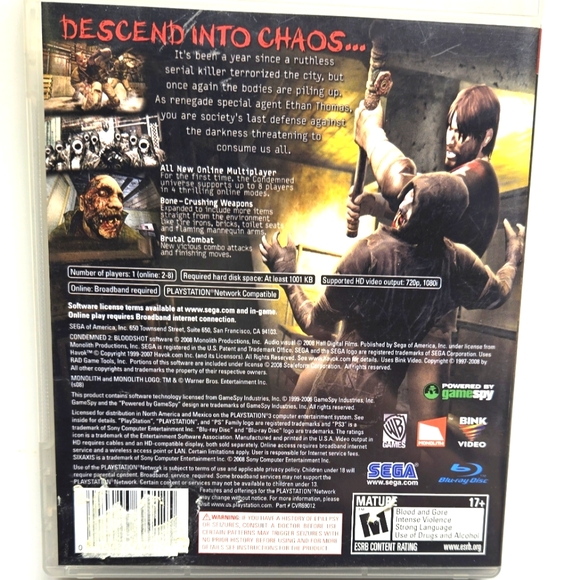 Condemned 2 Bloodshot for PS3 - Picture 2 of 4
